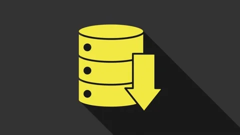 Yellow Server, Data, Web Hosting icon isolated on grey background. 4K Video Stock Footage 147701475