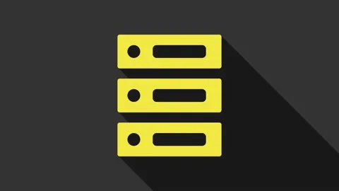 Yellow Server, Data, Web Hosting icon isolated on grey background. 4K Video Stock Footage 147701504