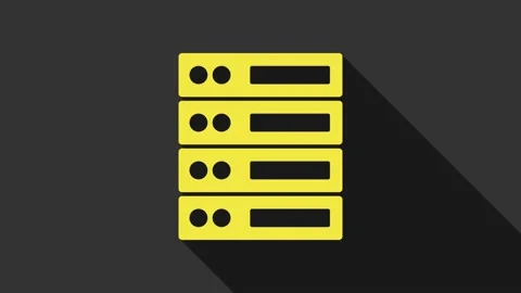 Yellow Server, Data, Web Hosting icon isolated on grey background. 4K Video Stock Footage 147703459