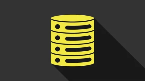 Yellow Server, Data, Web Hosting icon isolated on grey background. 4K Video Stock Footage 147703500