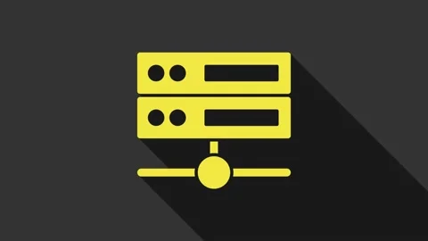 Yellow Server, Data, Web Hosting icon isolated on grey background. 4K Video Stock Footage 147703504