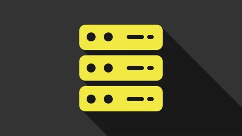 Yellow Server, Data, Web Hosting icon isolated on grey background. 4K Video Stock Footage 147704257
