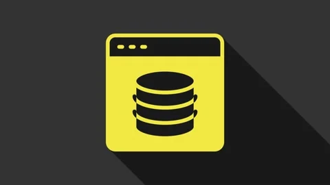 Yellow Server, Data, Web Hosting icon isolated on grey background. 4K Video Stock Footage 155482002