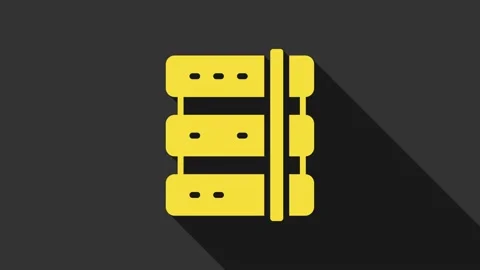 Yellow Server, Data, Web Hosting icon isolated on grey background. 4K Video Stock Footage 159343513