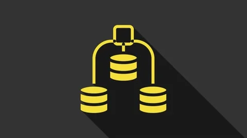 Yellow Server, Data, Web Hosting icon isolated on grey background. 4K Video Stock Footage 159349279