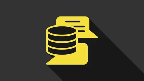 Yellow Server, Data, Web Hosting icon isolated on grey background. 4K Video Stock Footage 159349669