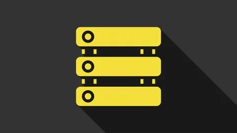 Yellow Server, Data, Web Hosting icon isolated on grey background. 4K Video Stock Footage 159350578
