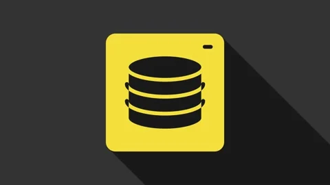 Yellow Server, Data, Web Hosting icon isolated on grey background. 4K Video Stock Footage 159350853