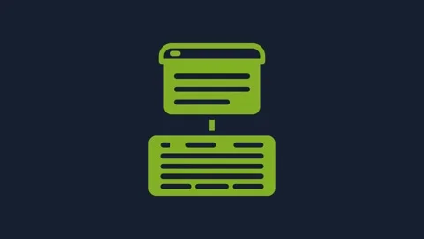 Yellow Server, Data, Web Hosting icon isolated on blue background. 4K Video Stock Footage 232233208