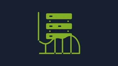 Yellow Server, Data, Web Hosting icon isolated on blue background. 4K Video Stock Footage 232233225