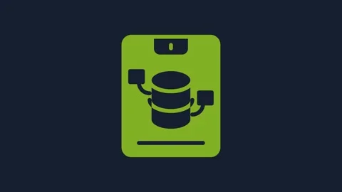 Yellow Server, Data, Web Hosting icon isolated on blue background. 4K Video Stock Footage 232233435