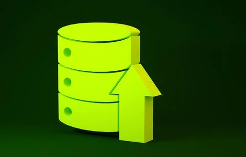 Yellow Server, Data, Web Hosting icon isolated on green background. Minimalis イラスト素材