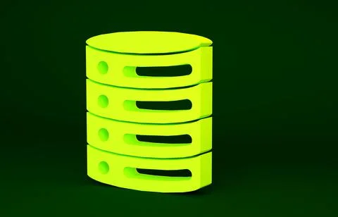 Yellow Server, Data, Web Hosting icon isolated on green background. Minimalis Stock Illustration