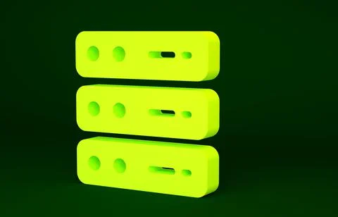 Yellow Server, Data, Web Hosting icon isolated on green background. Minimalis Stock Illustration