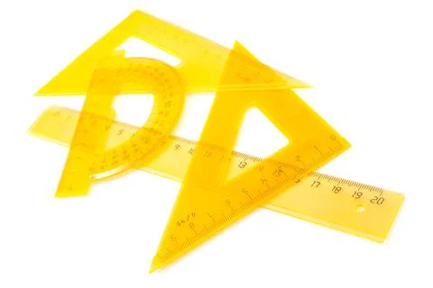 Yellow set of measuring tools Foto stock