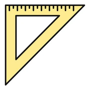 Yellow set square icon for drafting and geometry Stock Illustration