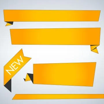 Yellow Set of web banners. Templates with place for text. Stock Illustration