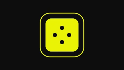 Yellow Sewing button for clothes icon isolated on black background. Clothing Stock Footage 233092315