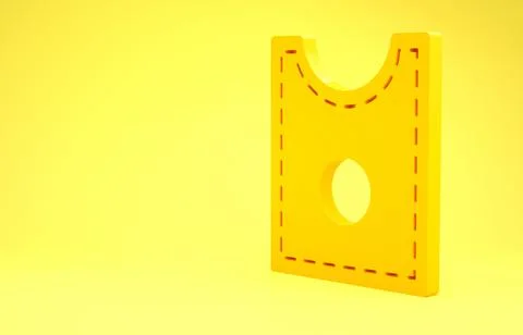 Yellow Sewing Pattern icon isolated on yellow background. Markings for sewing 스톡 일러스트