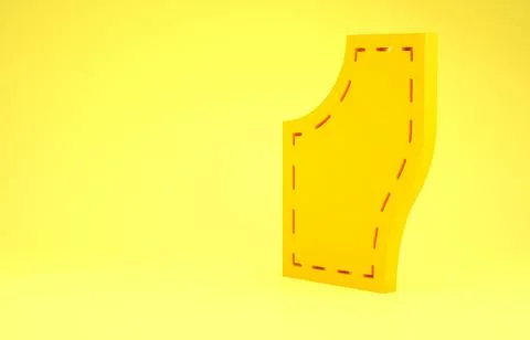Yellow Sewing Pattern icon isolated on yellow background. Markings for sewing Stock Illustration