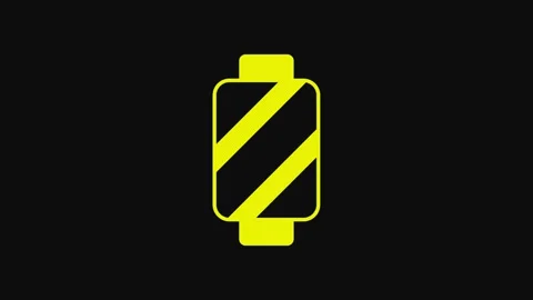 Yellow Sewing thread on spool icon isolated on black background. Yarn spool Stock Footage 233092552