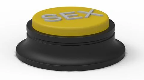 Yellow sex button isolated 3d illustration render Illustrazione stock
