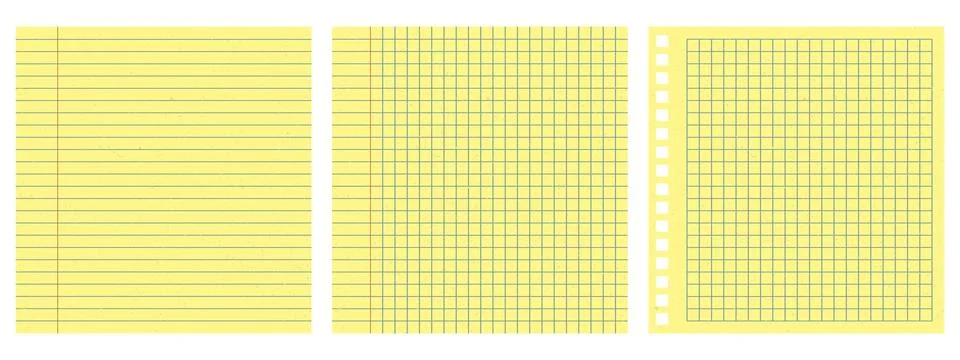 Yellow sheet of notepad paper, office and school supply vector illustration.. Illustrazione stock