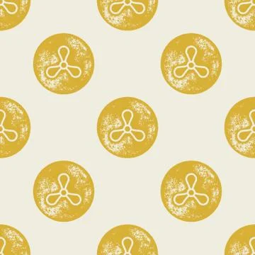 Yellow Ship Propeller on Paper Background Stock Illustration