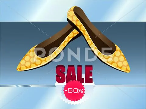 Yellow shoes with dots for sale Stock Illustration