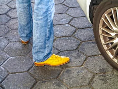 Yellow shoes Stock Photos