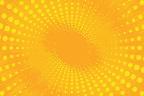 Yellow side hatch with halftone effect. Vintage pop art retro vector Stock Illustration