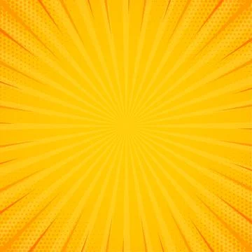 Yellow side hatch with halftone effect. Vintage pop art retro vector illustra Stock Illustration