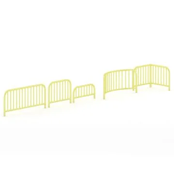 Yellow Sidewalk Barriers 3D Model