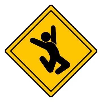 Yellow Sign Beware of Dancing People. Humorous Road Sign. Vector Icon Illustrazione stock