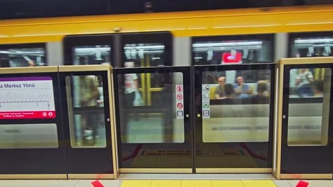 A yellow sign on the. Video stock 282673242