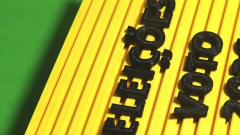 Yellow sign with green background with the phrase  election vote 2026 Stock Footage 345540657