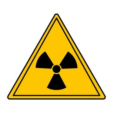 Yellow Sign of Ionizing Radiation. Vector Icon. Carefully. Radiological Con.. Stock Illustration
