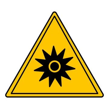 Yellow Sign Optical Radiation. Vector Icon. Electromagnetic waves, Infrared.. Stock Illustration