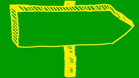Yellow sign pointer green 動画素材 196869365