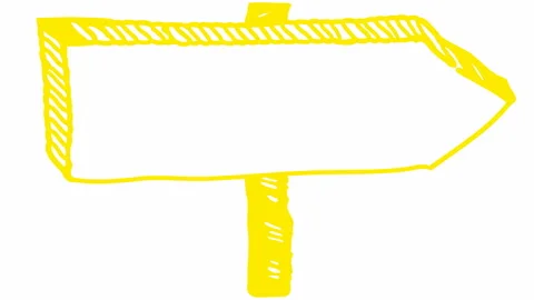 Yellow sign pointer white 動画素材 196869228