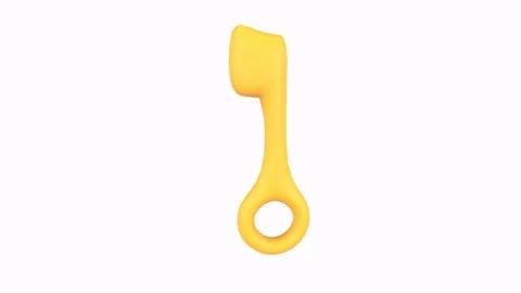 Yellow silicone ring holder isolated on white background Stock Footage 306785382