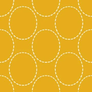 Yellow simple vector seamless pattern with hand drawn oval shapes with dotted 스톡 일러스트