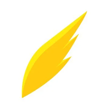 Yellow simple wing icon, isometric 3d style Stock Illustration