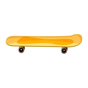 Yellow skateboard on white background Ilustração Stock