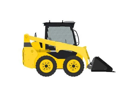 Yellow skid steer loader. Stock Illustration