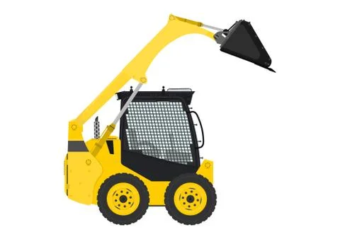 Yellow skid steer loader. Stock Illustration