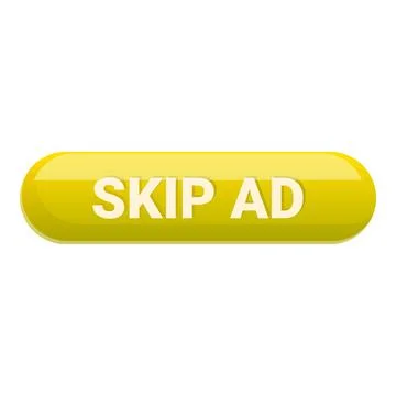 Yellow skip ad button for website or app design Stock Illustration
