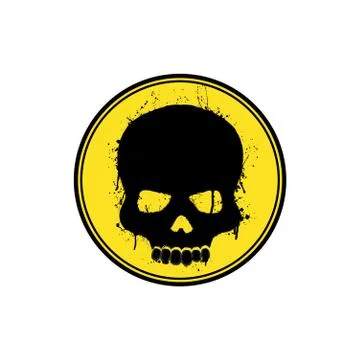 Yellow skull logo Stock Illustration
