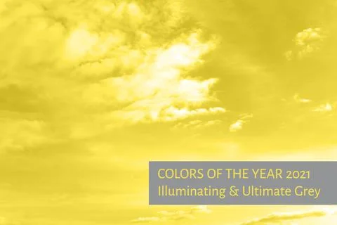 Yellow sky with clouds. Stock Photos