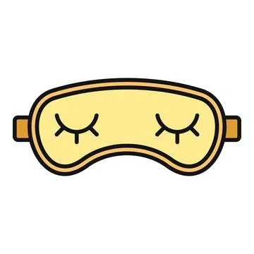 Yellow sleep mask representing rest and relaxation icon Stock Illustration